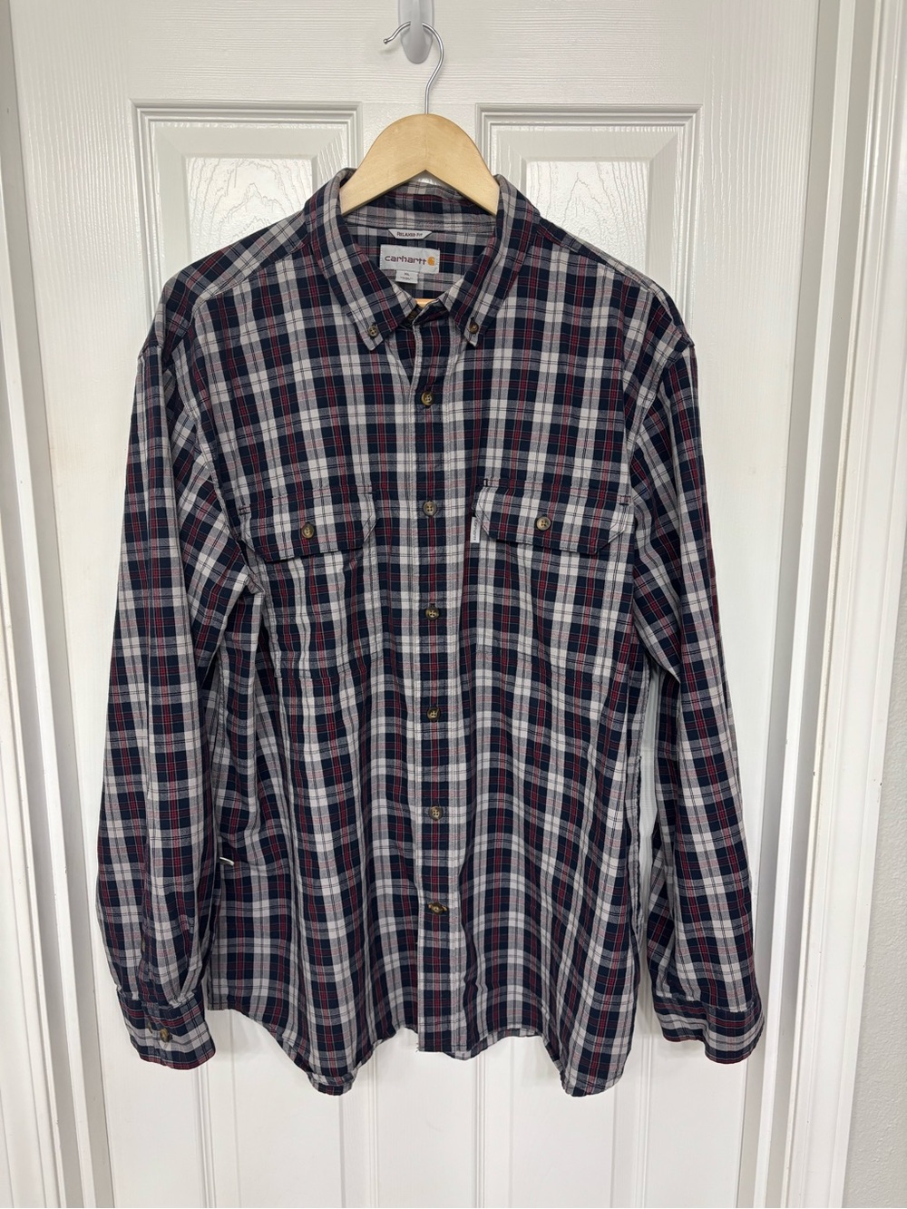 Carhartt Plaid Shirt Mens XL Long Sleeve Button Down Workwear Gorpcore